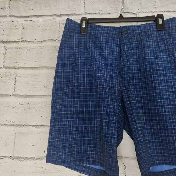 Grandslam Men’s Dark Blue Checkered Shorts With Pockets Size 34 - Picture 7 of 12